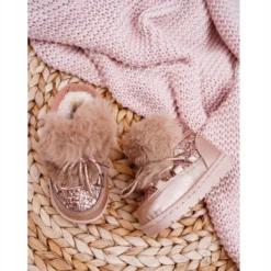 FRROCK Bottes De Neige Enfant Avec Fourrure Champagne Minnie Mouse Rose -Lumière Écarlate Bottes frrock bottes de neige enfant avec fourrure champagne minnie mouse rose 4 2000x2000 1