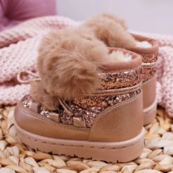 FRROCK Bottes De Neige Enfant Avec Fourrure Champagne Minnie Mouse Rose -Lumière Écarlate Bottes frrock bottes de neige enfant avec fourrure champagne minnie mouse rose 5 2000x2000 1