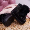 FRROCK Bottes De Neige Enfant Avec Fourrure Noir Minnie Mouse Le Noir
