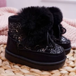 FRROCK Bottes De Neige Enfant Avec Fourrure Noir Minnie Mouse Le Noir -Lumière Écarlate Bottes frrock bottes de neige enfant avec fourrure noir minnie mouse le noir 3 2000x2000 1