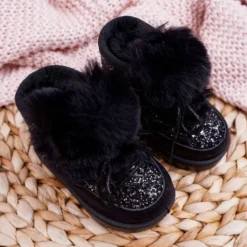 FRROCK Bottes De Neige Enfant Avec Fourrure Noir Minnie Mouse Le Noir -Lumière Écarlate Bottes frrock bottes de neige enfant avec fourrure noir minnie mouse le noir 4 2000x2000 1