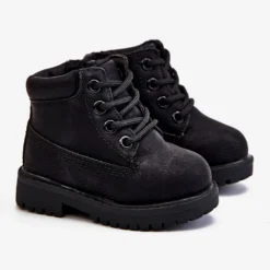 FRROCK Bottes De Trappeur Réchauffées Noires Pour Enfants Dexter Le Noir ['le Noir']