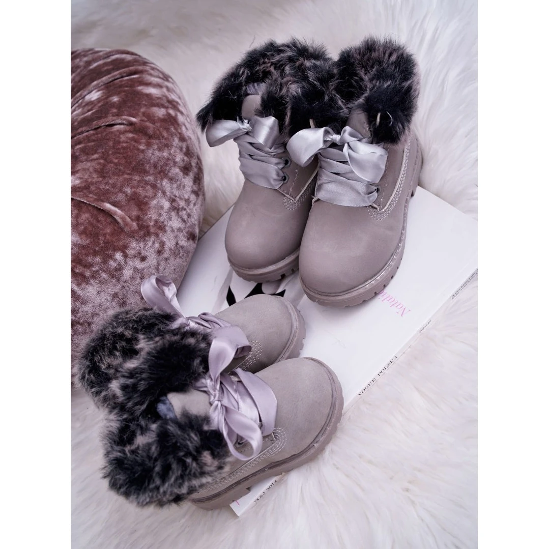 FRROCK Bottes Enfant Chauffées Avec Fourrure Grise Tesoro Trappers 7 FRROCK Bottes Enfant Chauffées Avec Fourrure Grise Tesoro Trappers – Image 7