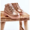 FRROCK Bottes Trappeurs Enfant Or Rose Dexter