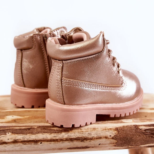 FRROCK Bottes Trappeurs Enfant Or Rose Dexter 5 FRROCK Bottes Trappeurs Enfant Or Rose Dexter – Image 5