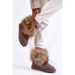 FS1 Bottes De Neige Femme En Daim Avec Fourrure Gris Alexa Beige -Lumière Écarlate Bottes fs1 bottes de neige femme en daim avec fourrure gris alexa beige 3 2000x2000 1