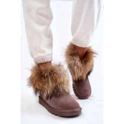 FS1 Bottes De Neige Femme En Daim Avec Fourrure Gris Alexa Beige -Lumière Écarlate Bottes fs1 bottes de neige femme en daim avec fourrure gris alexa beige 5 2000x2000 1