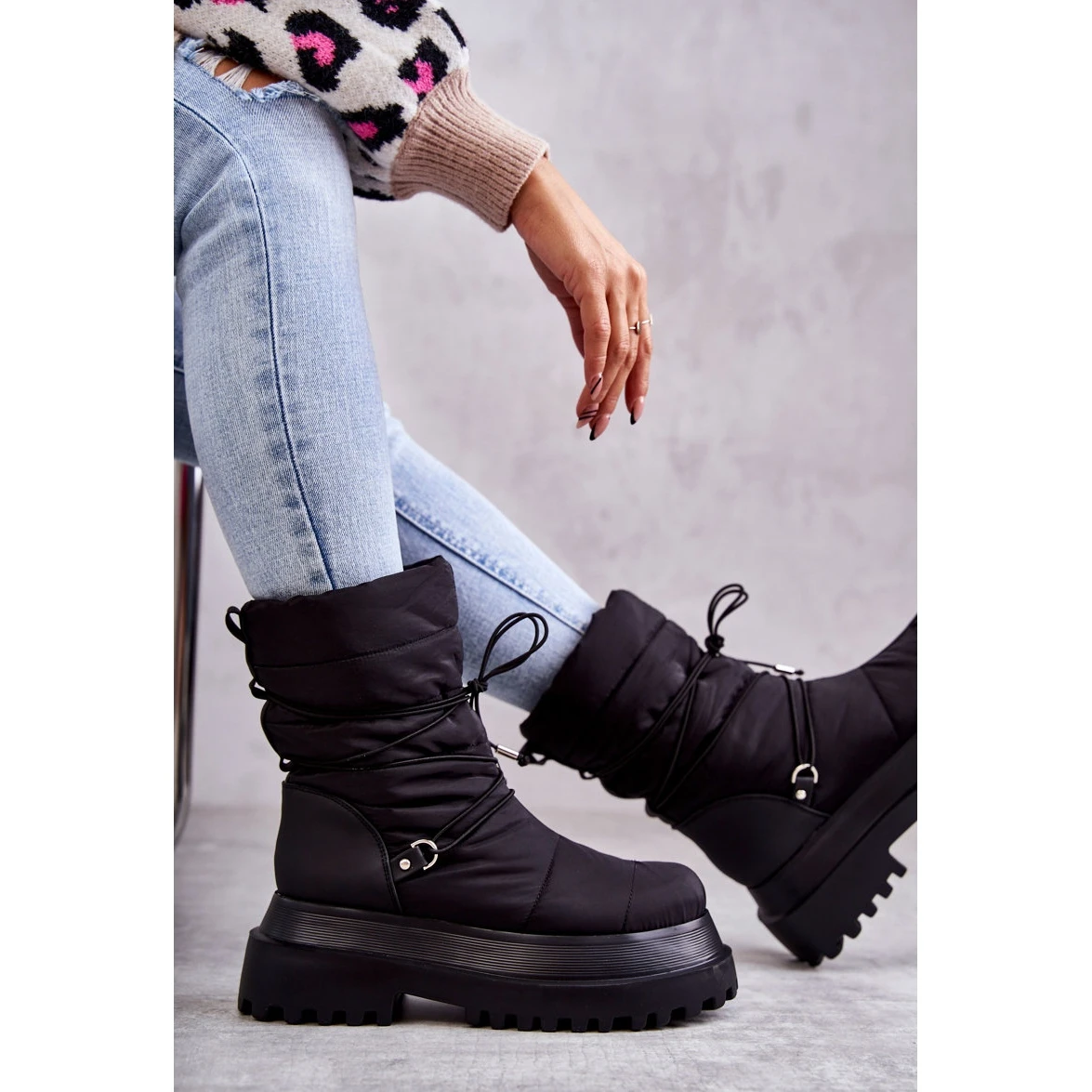 FS1 Bottes De Neige Pour Femmes Sur La Plateforme Lilou Noire Le Noir 4 FS1 Bottes De Neige Pour Femmes Sur La Plateforme Lilou Noire Le Noir – Image 4