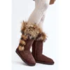 HAN Bottes De Neige Chaudes En Cuir Pour Femme Camel Balvin Brun