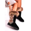 HAN Bottes De Neige Femme Avec Fourrure Avec Fourrure Daim Noir Balvin Le Noir