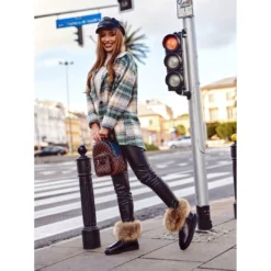 HAN Bottes De Neige Femme En Cuir Avec Fourrure Black Snow Fox Le Noir -Lumière Écarlate Bottes han bottes de neige femme en cuir avec fourrure black snow fox le noir 10 2000x2000 1