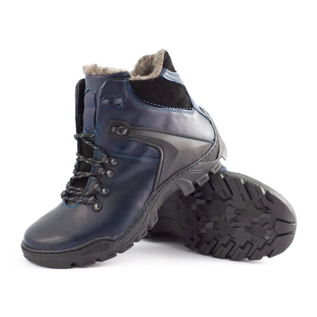 KENT Chaussures D'hiver Pour Hommes Bottes De Neige 119, Trekking, Bleu Marine 3 KENT Chaussures D'hiver Pour Hommes Bottes De Neige 119, Trekking, Bleu Marine – Image 3