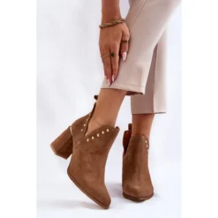 Lewski Shoes Bottes Femme Daim Avec Découpes Gauche 3075 Camel Brun