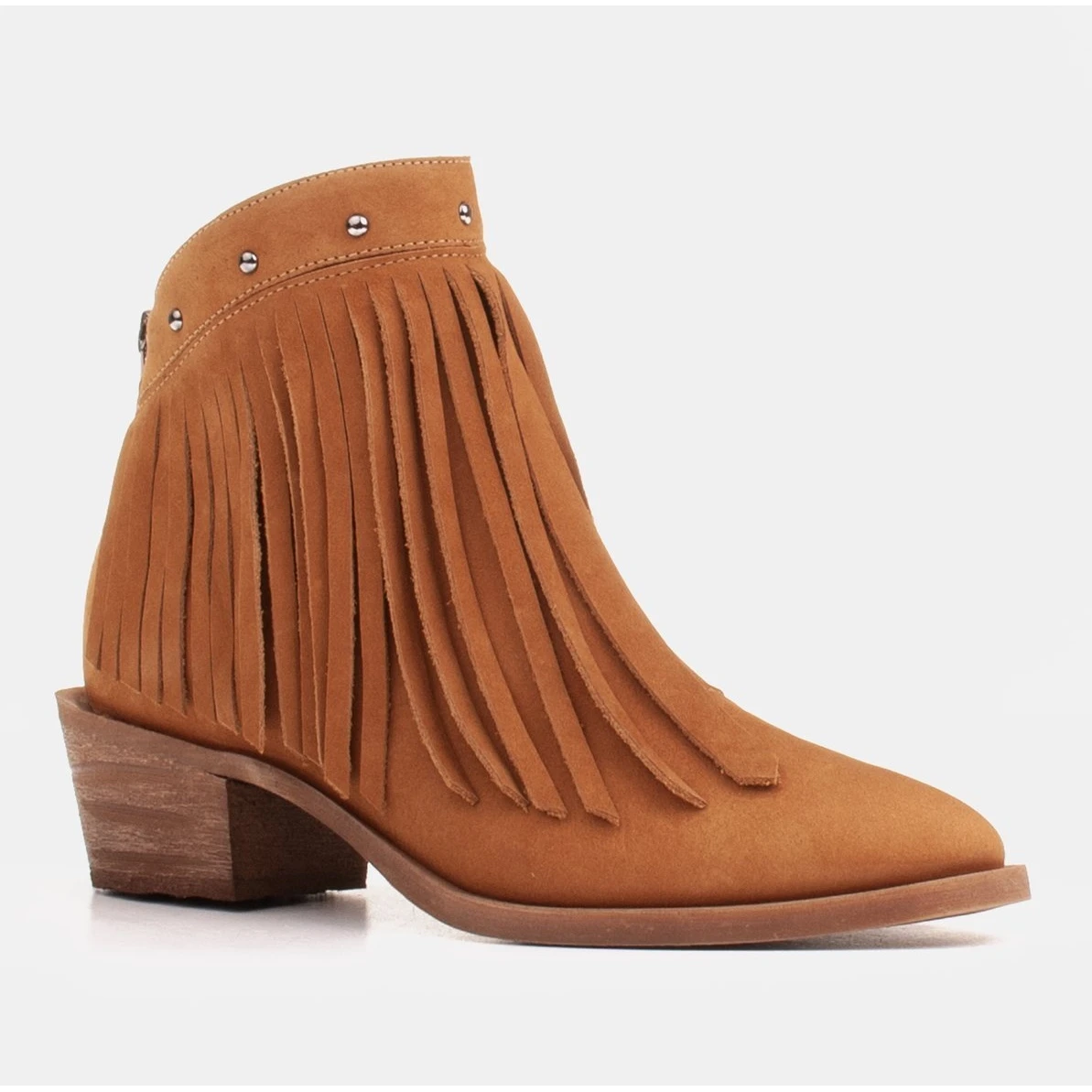 Marco Shoes Bottes De Cowboy Marron Clair En Daim Naturel Avec Franges Orange 2 Marco Shoes Bottes De Cowboy Marron Clair En Daim Naturel Avec Franges Orange – Image 2