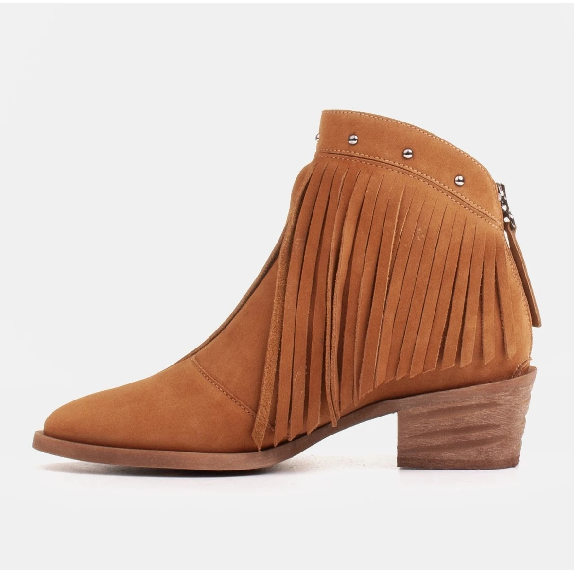 Marco Shoes Bottes De Cowboy Marron Clair En Daim Naturel Avec Franges Orange 5 Marco Shoes Bottes De Cowboy Marron Clair En Daim Naturel Avec Franges Orange – Image 5