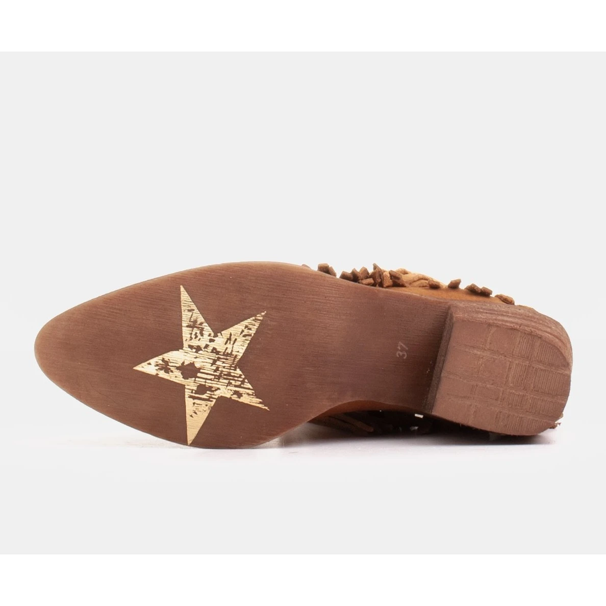 Marco Shoes Bottes De Cowboy Marron Clair En Daim Naturel Avec Franges Orange 6 Marco Shoes Bottes De Cowboy Marron Clair En Daim Naturel Avec Franges Orange – Image 6