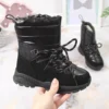 News Bottes De Neige Fille Isolées En Laine De Mouton Noir Le Noir