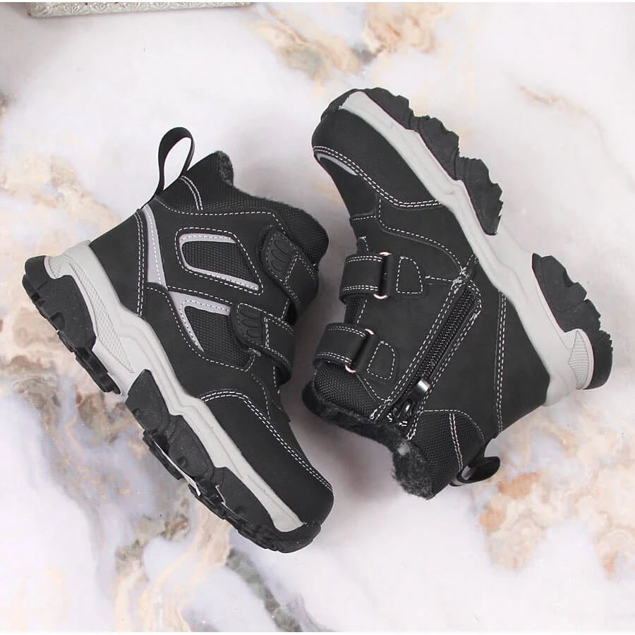 News Bottes D'hiver Pour Garçons, Isolées Avec De La Laine De Mouton, Noires Le Noir 4 News Bottes D'hiver Pour Garçons, Isolées Avec De La Laine De Mouton, Noires Le Noir – Image 4