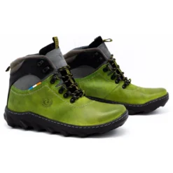 Olivier Bottes D'hiver En Cuir Pour Hommes 150GT Vert -Lumière Écarlate Bottes olivier bottes dhiver en cuir pour hommes 150gt vert 3 2000x2000 1