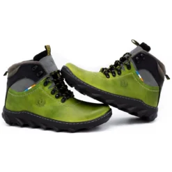 Olivier Bottes D'hiver En Cuir Pour Hommes 150GT Vert -Lumière Écarlate Bottes olivier bottes dhiver en cuir pour hommes 150gt vert 6 2000x2000 1