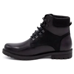 Olivier Bottes D'hiver En Cuir Pour Hommes 7002KB Noir Le Noir