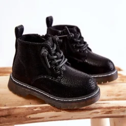 PA1 Bottes Chaudes Pour Enfants Avec Fermeture éclair Noir Betsy Le Noir