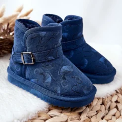 PA1 Bottes De Neige Enfant Fourrure Bleu Marine Kawai -Lumière Écarlate Bottes pa1 bottes de neige enfant fourrure bleu marine kawai 4 2000x2000 1