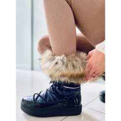 PA1 Bottes De Neige Femme Amerie Bleu Le Noir Bleu Marin