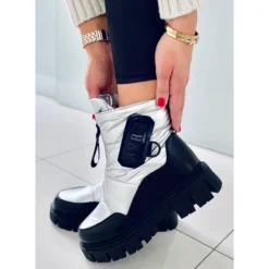 PA1 Bottes De Neige Femme Wells Silver Le Noir Argent -Lumière Écarlate Bottes pa1 bottes de neige femme wells silver le noir argent 4 2000x2000 1