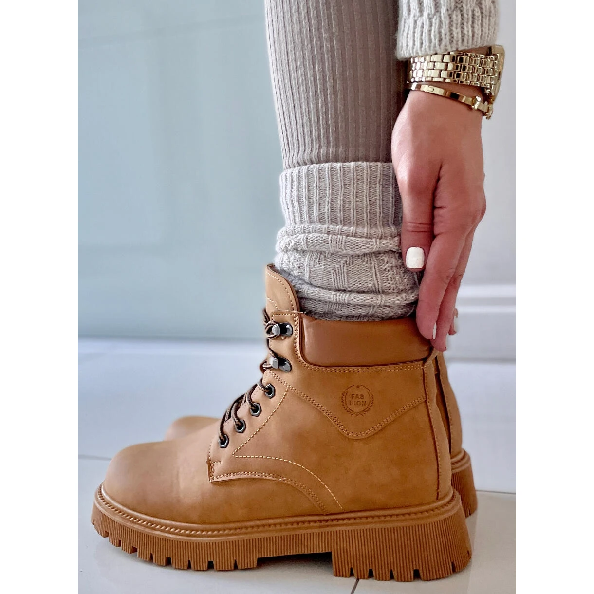 PA1 Bottes De Trappeur Isolées Basco Camel Beige Jaune 3 PA1 Bottes De Trappeur Isolées Basco Camel Beige Jaune – Image 3