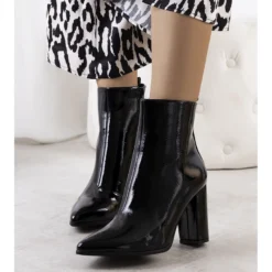 PA1 Bottes Irpino En Cuir Verni Noir Le Noir