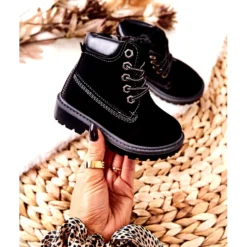 PA1 Bottes Trappeurs Enfant Noir Milos H-50A/C Le Noir -Lumière Écarlate Bottes pa1 bottes trappeurs enfant noir milos h 50a c le noir 3 2000x2000 1