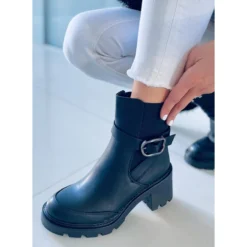 PA1 Carter Bottes Noires à Talons Larges Le Noir -Lumière Écarlate Bottes pa1 carter bottes noires a talons larges le noir 4 2000x2000 1