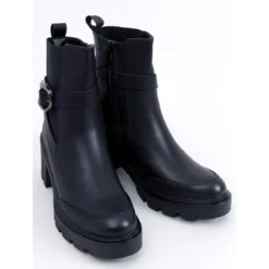 PA1 Carter Bottes Noires à Talons Larges Le Noir -Lumière Écarlate Bottes pa1 carter bottes noires a talons larges le noir 5 2000x2000 1