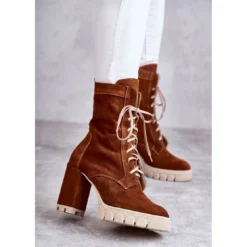 PA2 Bottes En Daim Pour Femmes Sur La Plate-forme Edna Marron Brun