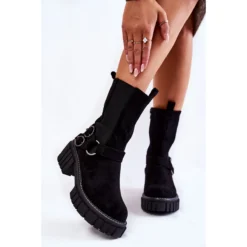PE1 Bottes Chaudes En Suède Pour Femmes Workers Black Brinnon Le Noir
