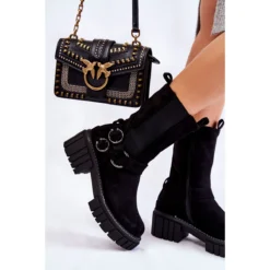 PE1 Bottes Chaudes En Suède Pour Femmes Workers Black Brinnon Le Noir -Lumière Écarlate Bottes pe1 bottes chaudes en suede pour femmes workers black brinnon le noir 5 2000x2000 1