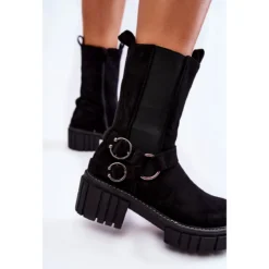 PE1 Bottes Chaudes En Suède Pour Femmes Workers Black Brinnon Le Noir -Lumière Écarlate Bottes pe1 bottes chaudes en suede pour femmes workers black brinnon le noir 6 2000x2000 1