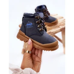 PE1 Bottes Chaudes Enfant Trappers Bleu Marine Walter -Lumière Écarlate Bottes pe1 bottes chaudes enfant trappers bleu marine walter 3 2000x2000 1