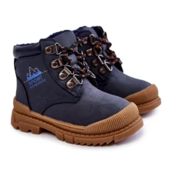 PE1 Bottes Chaudes Enfant Trappers Bleu Marine Walter -Lumière Écarlate Bottes pe1 bottes chaudes enfant trappers bleu marine walter 5 2000x2000 1