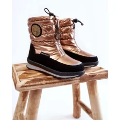 PE1 Bottes De Neige Chaudes Hautes En Laine Golden Lucia Le Noir