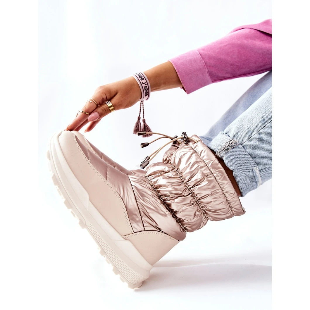 PE1 Bottes De Neige Chaudes Pour Femmes Avec Une Fermeture éclair En étoile Dorée D'or 2 PE1 Bottes De Neige Chaudes Pour Femmes Avec Une Fermeture éclair En étoile Dorée D'or – Image 2