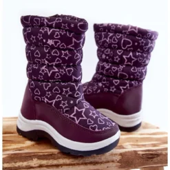 PE1 Bottes De Neige Enfant Warm Purple Terra Violet
