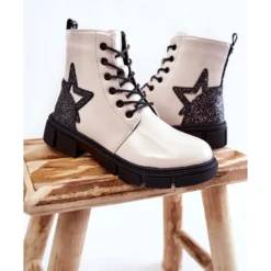 PE1 Bottes Enfant Laquées Avec Fermeture Éclair Blanc Yukko Blanche
