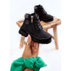 PE1 Bottes Fourrées Pour Enfants Black Hopper Trappers Rose -Lumière Écarlate Bottes pe1 bottes fourrees pour enfants black hopper trappers rose 4 2000x2000 1