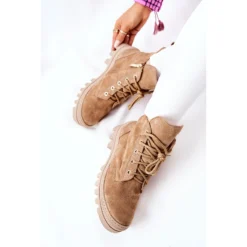 PF1 Bottes Chaudes En Daim Trappeurs Camel Cressid Beige