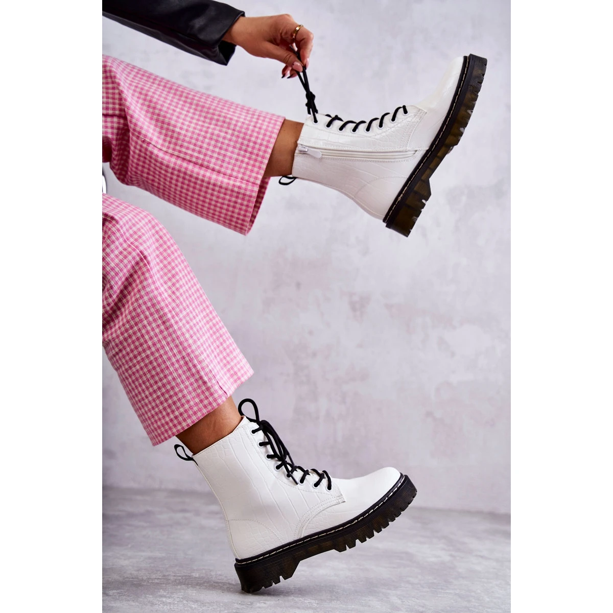 PG1 Bottes En Peau De Serpent Chaudes Blanches Pour Femmes Salma 1 PG1 Bottes En Peau De Serpent Chaudes Blanches Pour Femmes Salma