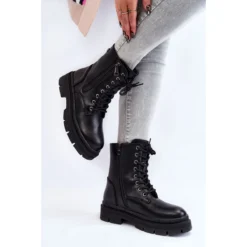 PG1 Bottes Trappeur à Lacets En Cuir Pour Femmes Noir Shanna Le Noir 9 PG1 Bottes Trappeur à Lacets En Cuir Pour Femmes Noir Shanna Le Noir -Lumière Écarlate Bottes pg1 bottes trappeur a lacets en cuir pour femmes noir shanna le noir 4 2000x2000 1