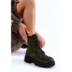PL5 Bottes Chaudes En Daim Vert Classique Caima