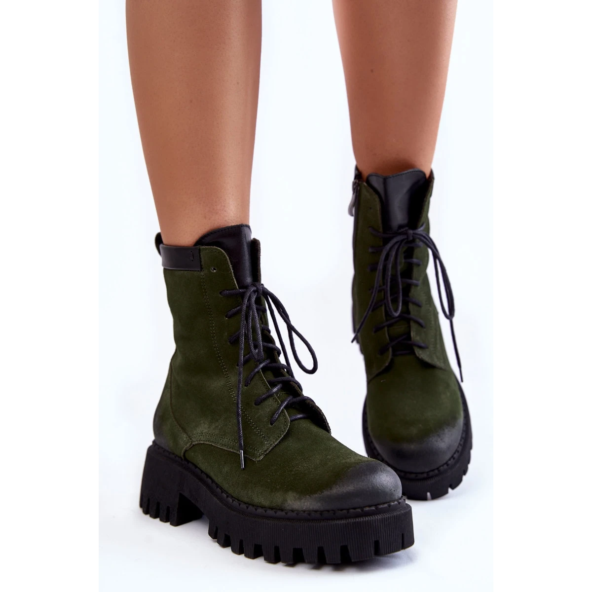 PL5 Bottes Chaudes En Daim Vert Classique Caima 6 PL5 Bottes Chaudes En Daim Vert Classique Caima – Image 6